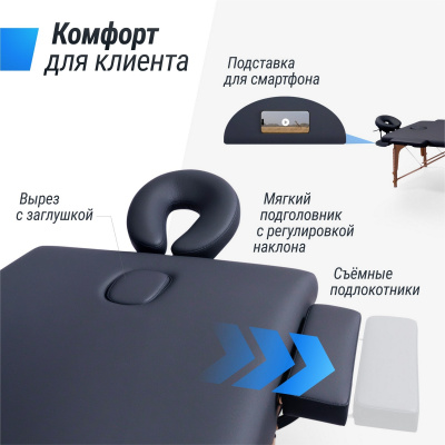 Массажный стол 3 Section Unix Standard MTSTANDARDBK Black
