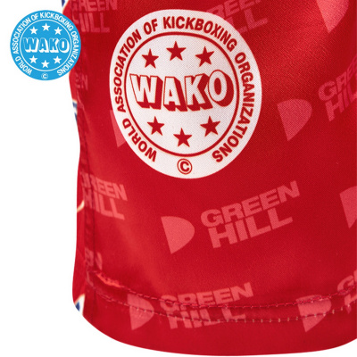 Брюки для кикбоксинга Green Hill WAKO Approved KBT-3628w красный