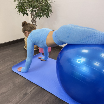Фитбол с насосом, антивзрыв, d65см UnixFit FBU65CMBE голубой