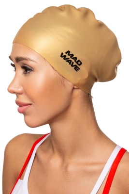 Силиконовая шапочка Mad Wave Long hair silicone M0511 01 0 18W золото