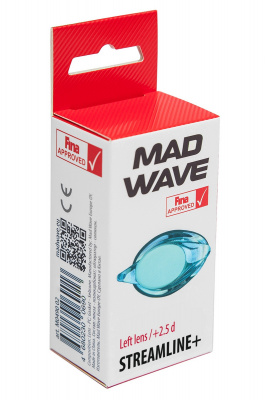 Линза с диоптриями для плавательных очков Mad Wave Streamline left M0457 04 H L8W -4,0