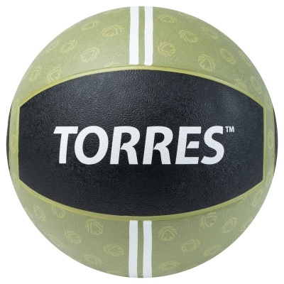 Медбол 9кг, d27,5см, резина Torres AL00239 хаки-черный