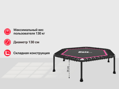 Батут Unix Line FITNESS Lite TR130FITWHP Pink (130 cm)