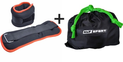 Утяжелители Sportex ALT Sport (2х0,75кг), нейлон, в сумке HKAW104-2 черный с оранжевой окантовкой