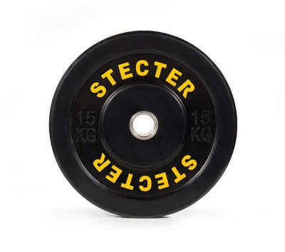 Каучуковый диск (rubber bumper plates) 15 кг Stecter