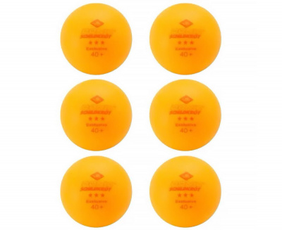 Мячики для н\тенниса 3* 40+ Donic EXCLUSIVE 6 штук 658038E оранжевый