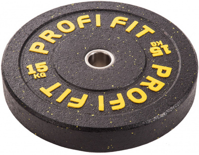 Диск для штанги Hi-Temp с цветными вкраплениями, d51 15кг Profi-Fit