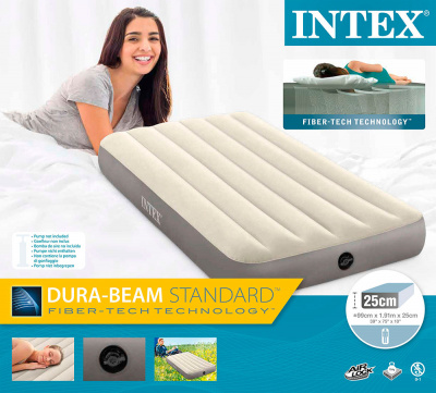 Надувной матрас (кровать) Intex 99х191х25 см, Deluxe Single-High, 64701