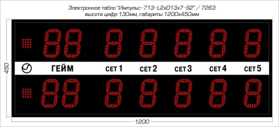 Табло для тенниса Импульс 713-L2xD13x7-S2