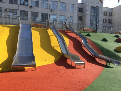 Горка из нержавейки с П-образным скатом  32828