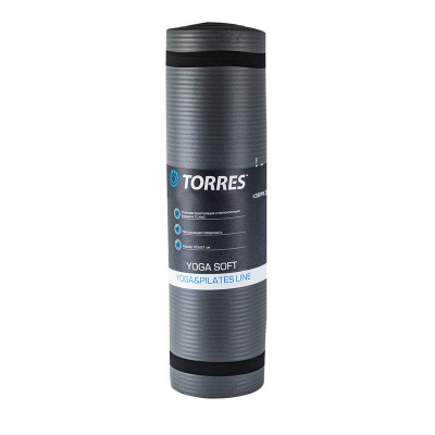 Коврик для йоги 181х61x1см Torres Soft YL10110 серый