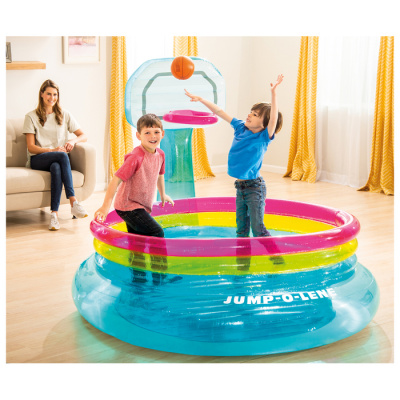 Игровой центр-батут с баскетбольным кольцом, 196х180х152 см, 3-6 лет Intex 48265