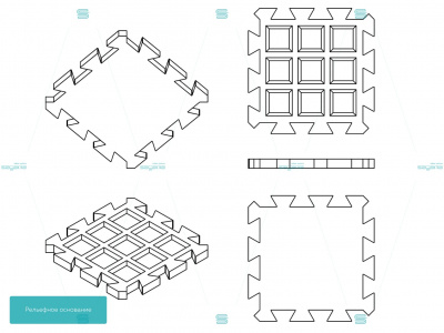 Резиновая плитка Sagama Puzzle 40