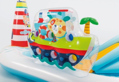 Игровой центр-бассейн 218х188х99см Intex Веселая рыбалка 57162 с горкой