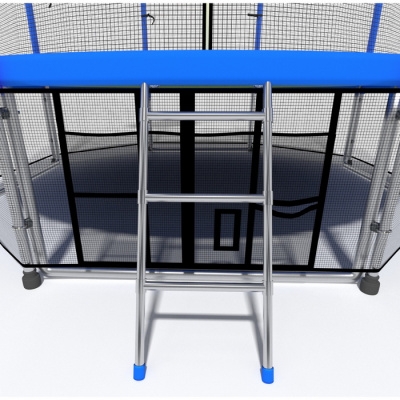 Батут i-Jump Classic Basket 10FT 306 см с нижней сетью и лестницей синий