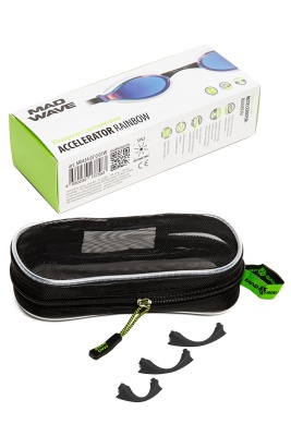 Очки для плавания юниорские Mad Wave Accelerator rainbow M0434 07 0 01W Черный