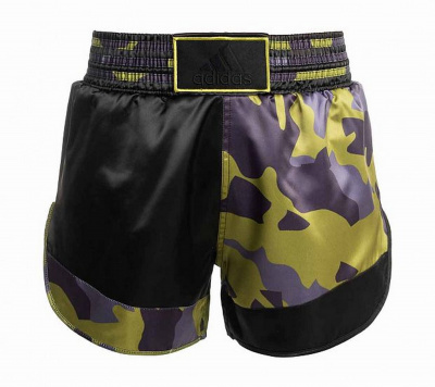 Шорты для кикбоксинга Adidas Kick Boxing Short Satin adiSKB01 зелено-черный