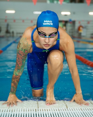 Стартовые очки Mad Wave Record breaker rainbow M0454 03 0 32W салатовый