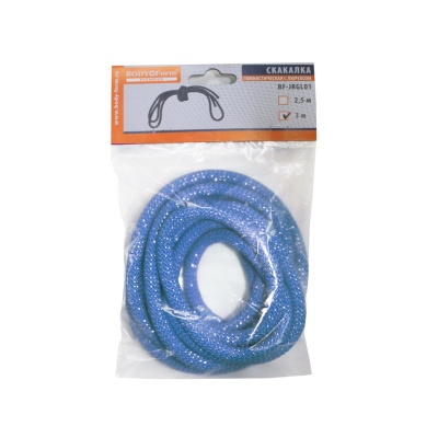 Скакалка гимнастическая с люрексом Body Form BF-SK04 (BF-JRGL01) 3м, 180гр (синий)