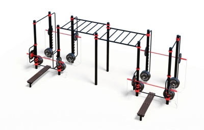 Уличный комплекс для воркаута WORKOUT-FIT - 01 с штангами и рукоходом Stecter