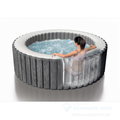 СПА-бассейн Greywood Deluxe 165/216х71см, 1098л, круглый с круговым пузырьковым массажем Intex 28442