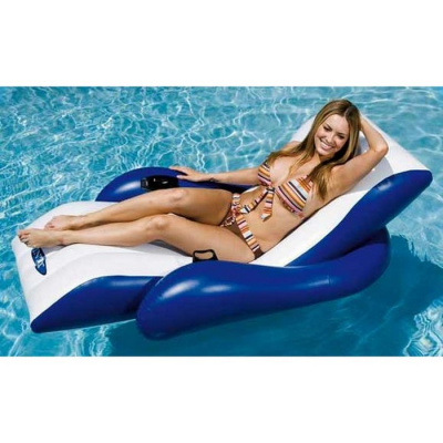 Кресло-шезлонг Intex 180х135 см, с подстаканником и ручкой 58868