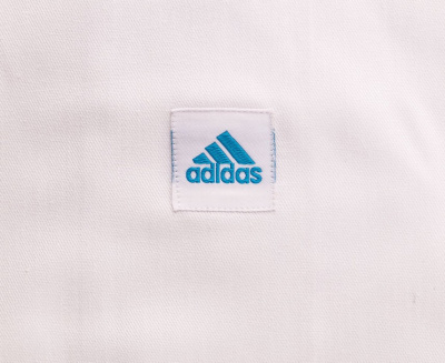 Кимоно для дзюдо с поясом Adidas Club белое с голубыми полосками J350-BELT