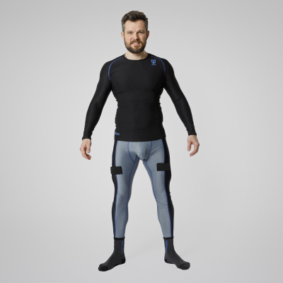 Брюки с защитной пластиковой раковиной Mad Guy Basic Compression JR черный\серый
