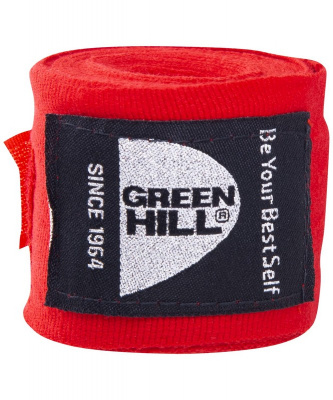 Бинт боксерский Green Hill BP-6232d, 4,5м, эластик, красный