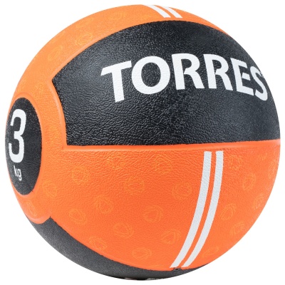 Медбол 3кг, d22,9см, резина Torres AL00233 оранжево-черный