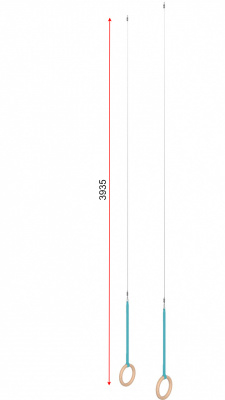 Кольца гимнастические D=235 мм с тросом 3 м 