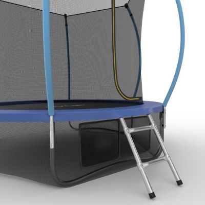 Батут с внутренней сеткой и лестницей EVO Jump Internal 8ft+ нижняя сеть, синий