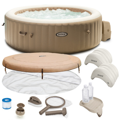 СПА-бассейн Bubble Massage 145/196х71см, 795л, круглый с круговым пузырьковым массажем Intex 28426