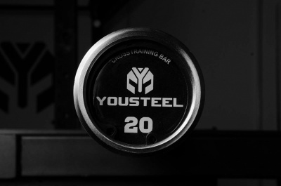 Гриф YouSteel Training Bar XF-20, 20кг, длина 2200мм, D28мм, bushing, черный оксид + хром
