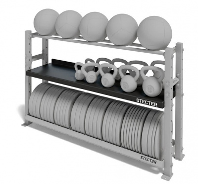 Стеллажная полка для гантелей\гирь (L1800 мм) Stecter