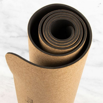 Коврик для йоги 200x70x0,6см Myga Yoga Mat Cork Elephant XL RY1321 пробка, принт со слоном
