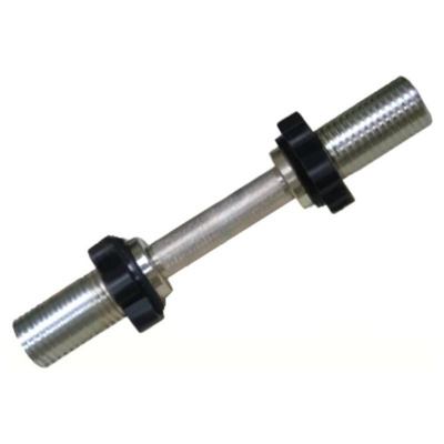 Гриф гантельный хромированный d50мм, l390мм MB Barbell MB-BarM50-M390B замок-гайка