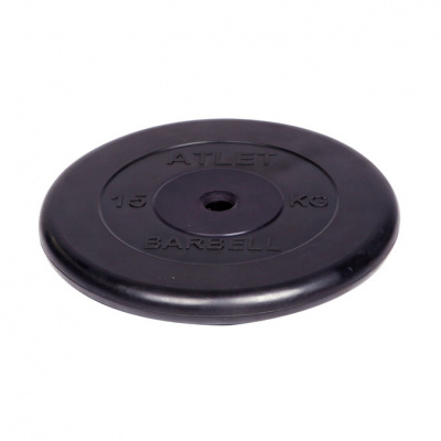 Диск обрезиненный d26мм MB Barbell MB-AtletB26-15 15кг черный