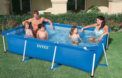 Каркасный бассейн прямоугольный 220х150х60cм Intex Rectangular Frame 28270