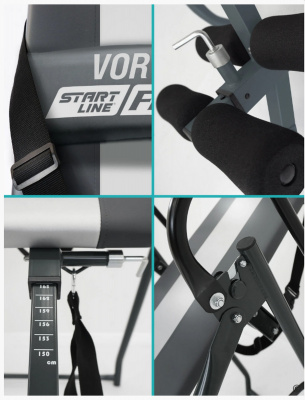 Инверсионный стол Start Line Vortex с подушкой SLFIT03-GS серо-серебристый