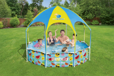 Каркасный бассейн с навесом 244х51 см Bestway 56432