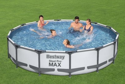 Каркасный бассейн круглый 427х84см+фильтр-насос Bestway Steel Pro Max 56595