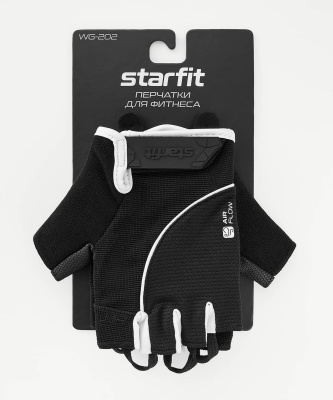 Перчатки для фитнеса Star Fit WG-202, черный\белый