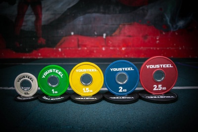 Диск 2,0кг, каучук, тренировочный, синий YouSteel