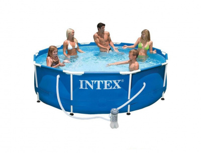 Каркасный бассейн круглый 305х76см+насос-фильтр Intex Metal Frame 28202