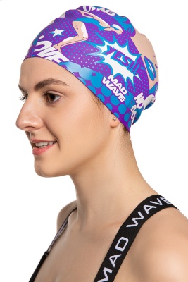 Силиконовая шапочка Mad Wave Pop-art M0554 22 0 04W синий