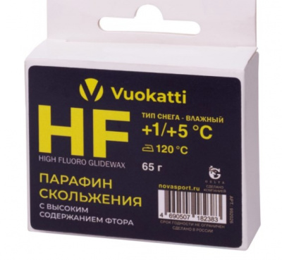Парафин Vuokatti HF +1°С/+5°С Тип снега Влажный 65г
