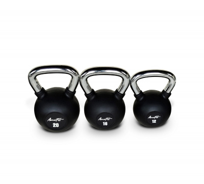 Гиря обрезиненная с хромированной рукояткой 4 кг Aerofit AFBK4 черный