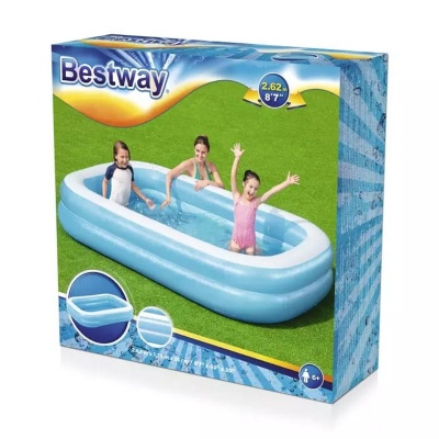 Детский надувной бассейн, прямоугольный 262х175х51см Bestway 54006