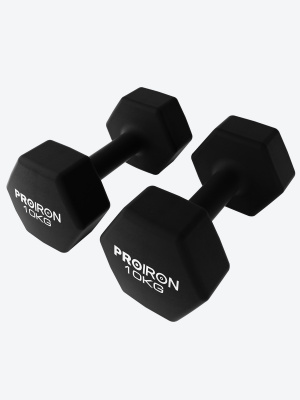 Гантели неопреновые гексагональные 2шт по 10кг PROIRON Г2100НГ